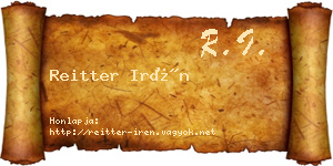 Reitter Irén névjegykártya